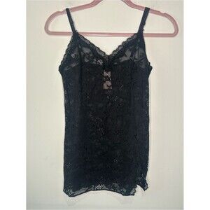 Victoria’s Secret Tease Black Lace Chemise Slip Dress Nightgown M/M NWT